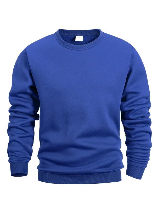 Moletom masculino com gola redonda, moletom de cor sólida, primavera ao ar livre, casual, diário, manga comprida, pulôver com capuz, roupa esportiva masculina