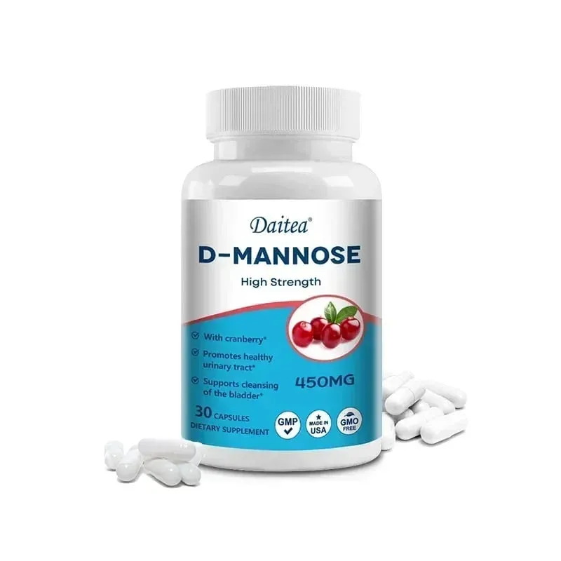 Cápsulas de D-Manose - com 1000mg de Extrato de Cranberry - Limpa, Desintoxica e Apoia a Saúde do Trato Urinário