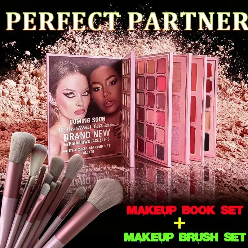 Paleta de maquiagem multi 78 cores com pincéis Matte Shimmer Eyeshadow Blush Destaque Lip Gloss Conjunto Presente de Natal