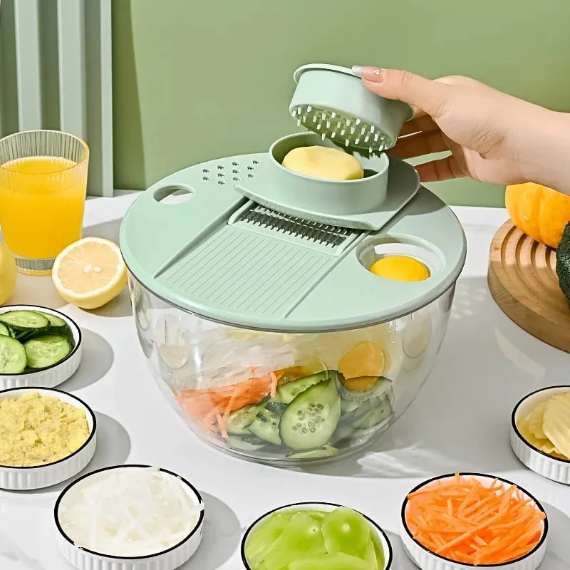 Multi-funcional desidratador de salada vegetal cortador de legumes doméstico pepino e fatias de batata drenagem cesta frutas drenagem água