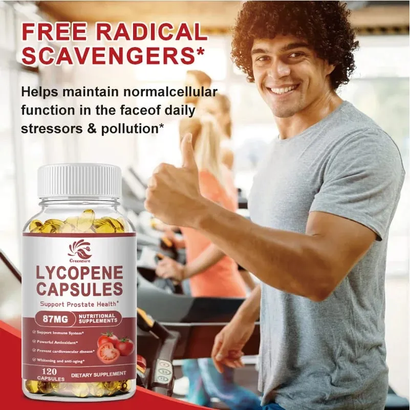 Lycopene Capsules Tomato Extract Protect Prostate Increases Physical Strength Supplement Energy Enhance Immunit