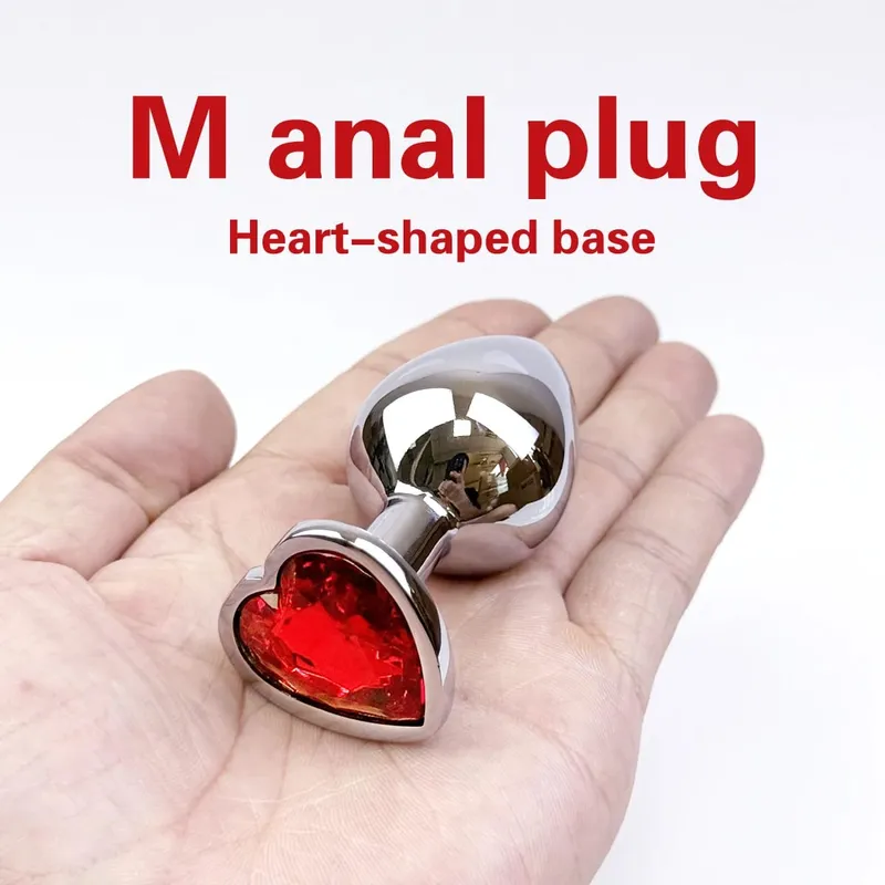 5 tamanhos coração metal cristal anal plug aço inoxidável butt plug masturbação estimulador vibradores adultos brinquedos sexuais para mulheres homens
