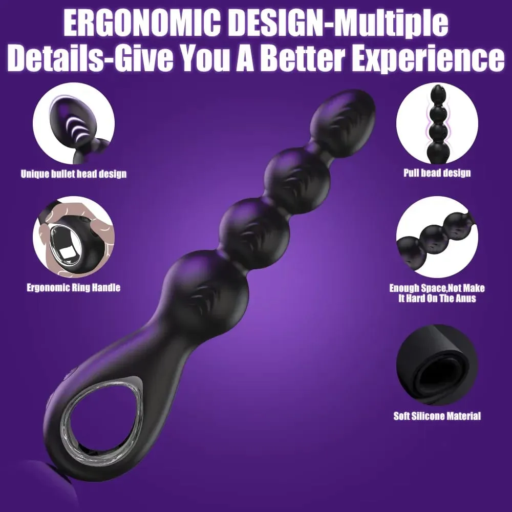 Vibratório anal grânulos butt plug vibrador 360 ° rotação masculino massageador de próstata plug anal estimulador brinquedos sexuais para mulheres homens