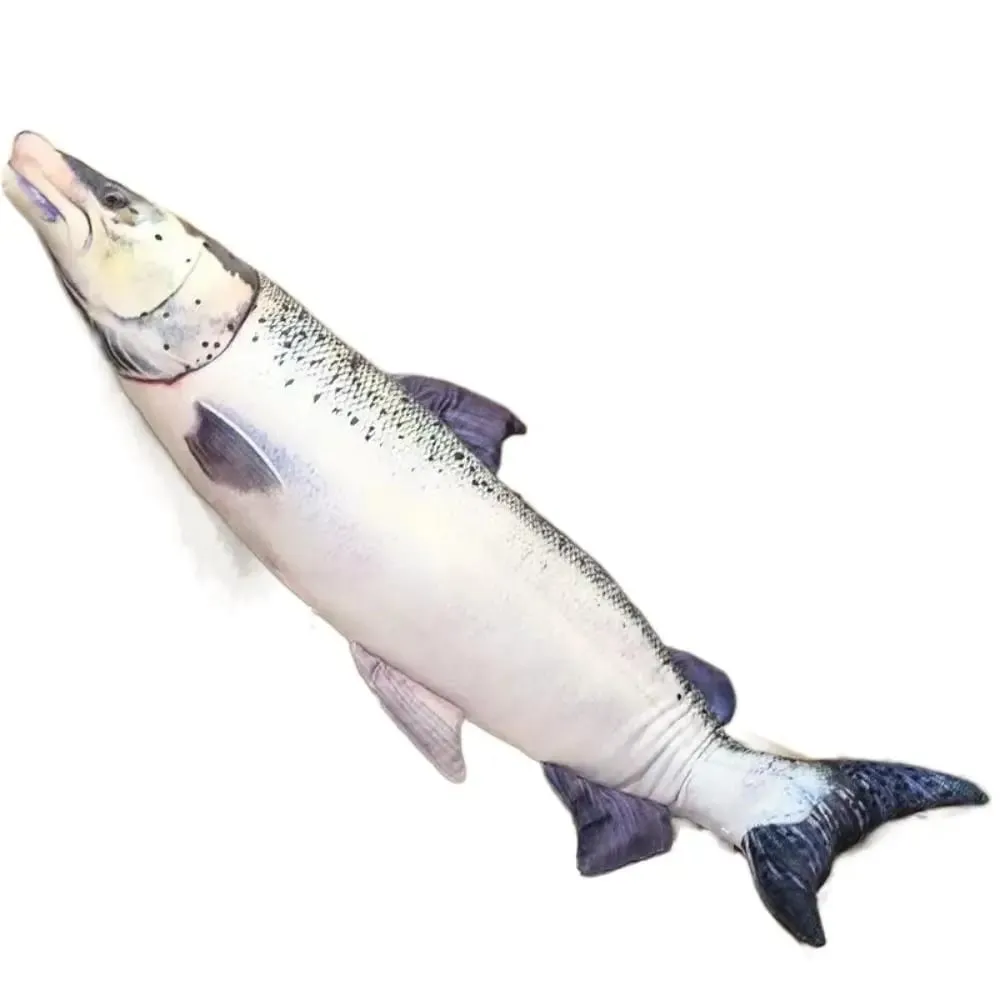 PP Algodão Simulação Mar Peixe Recheado Macio Peixe Mar Recheado Saury Salmão Peixe Travesseiro de Dormir Meninas Presente de Natal — image 9