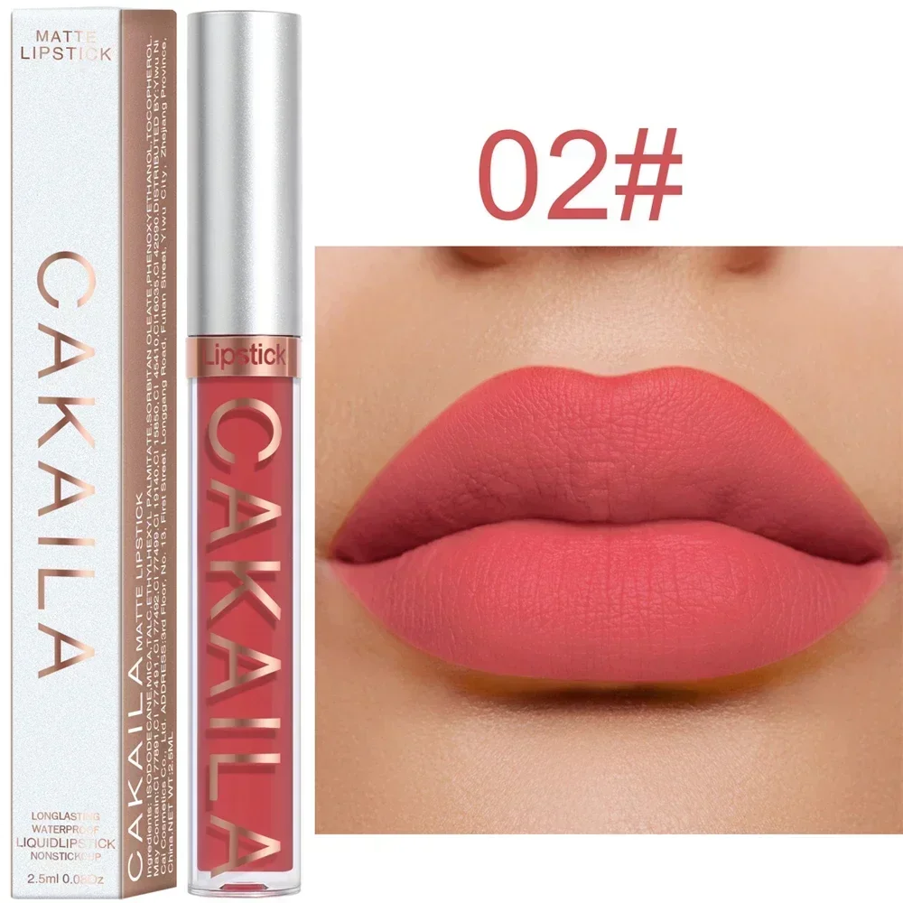 Matte Velvet Lip Glaze Tahan Lama Gincu Cecair Licin Sutera Tidak Mudah Luntur Lip Gloss Makeup Seksi Untuk Wanita Tint Bibir