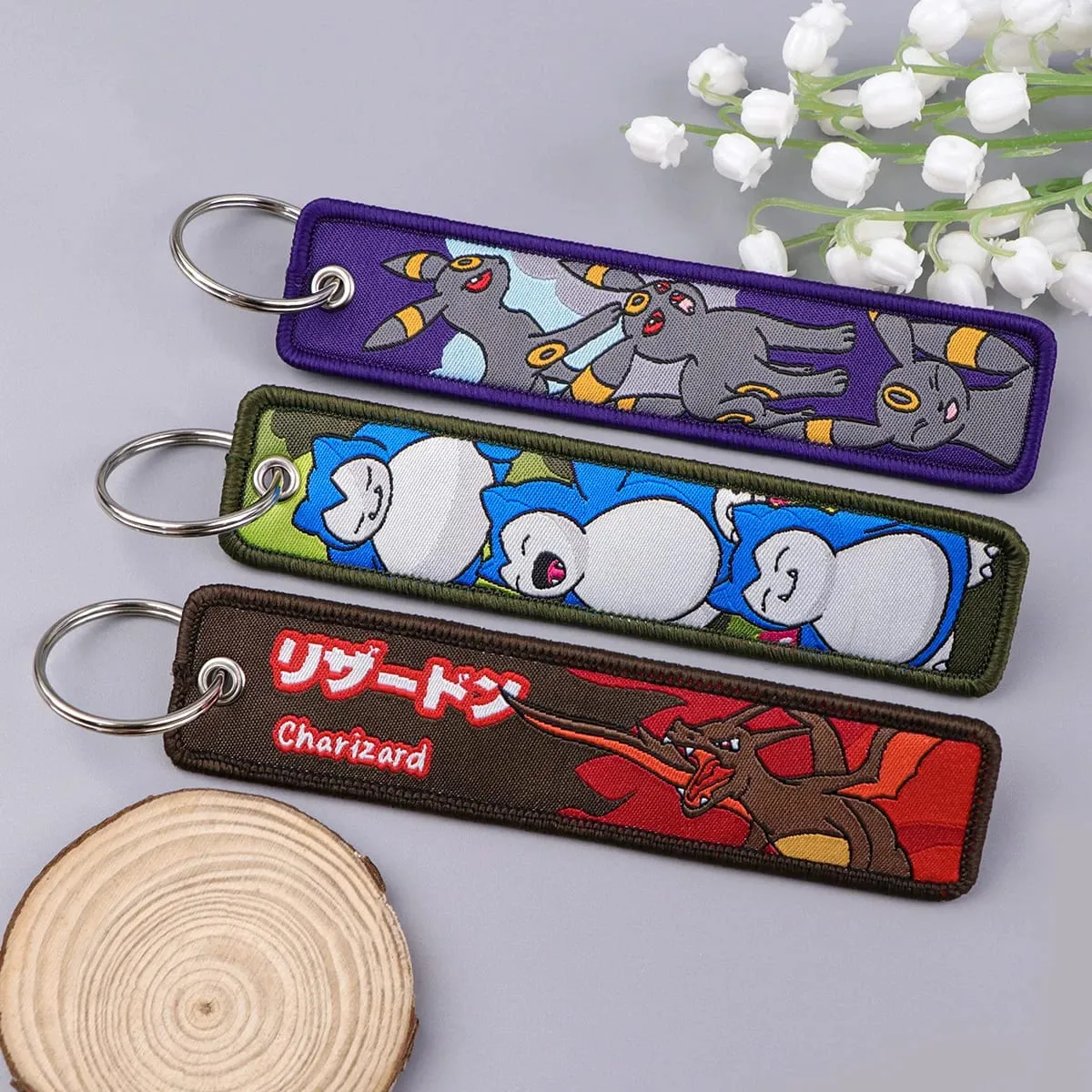 Chaveiro pokémon anime elf monsters, chaveiro para carros, mochila, porta-chaves, bordado, etiqueta, jet tag, acessórios, presentes, 1 peça