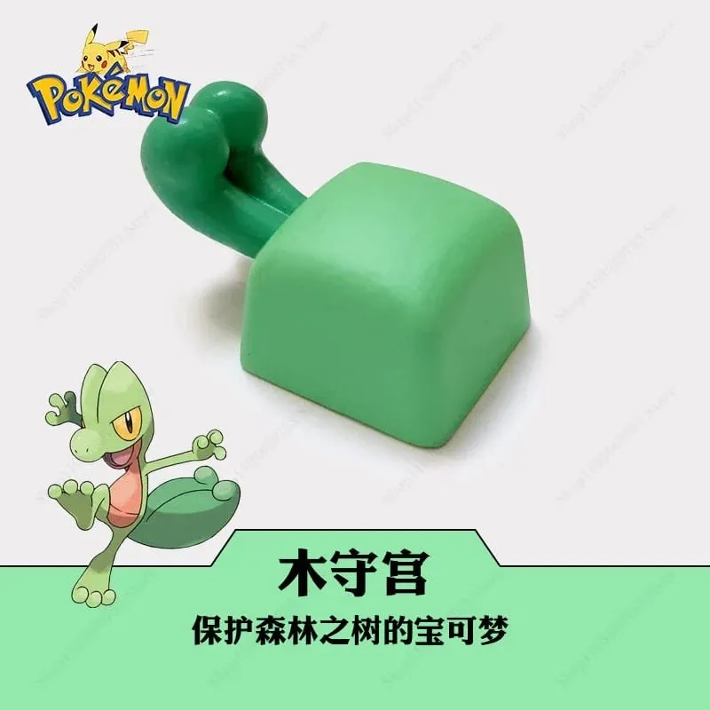 Pokemon Anime Cute Tail Keycaps Pikachu Gengar Eevee Keyboard Cap for Cross Shaft Mechanical Keyboard 3D Resin Keycaps Best Gift