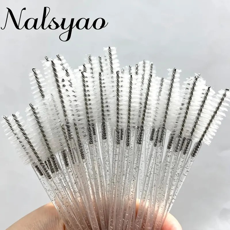 50 件一次性睫毛刷延長水晶眉刷睫毛膏棒眼睫毛化妝工具套裝化妝美容