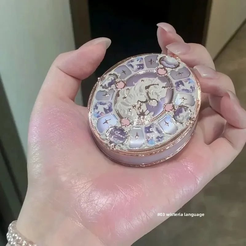 Flower Knows Unicorn Paleta de sombras vintage blush iluminador batom fofo cosméticos femininos para mulheres