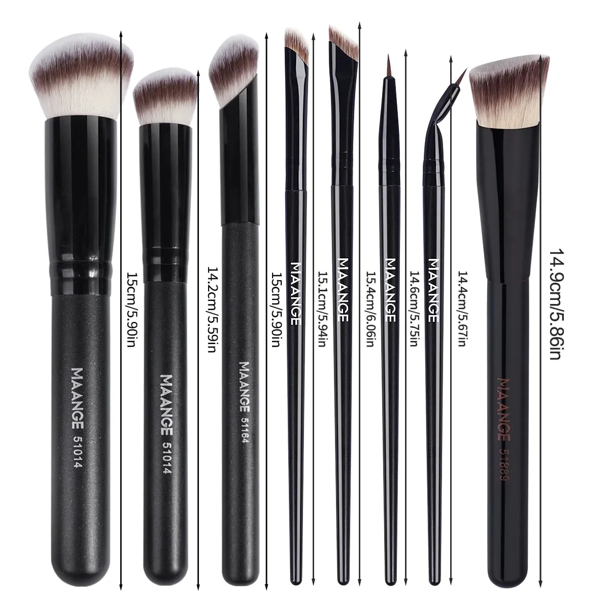 Makeup Brushes 8pcs Premium Synthetic Powder Foundation Contour Concealer Eye Shadow Blending Liner Makeup Brush Kit Tool