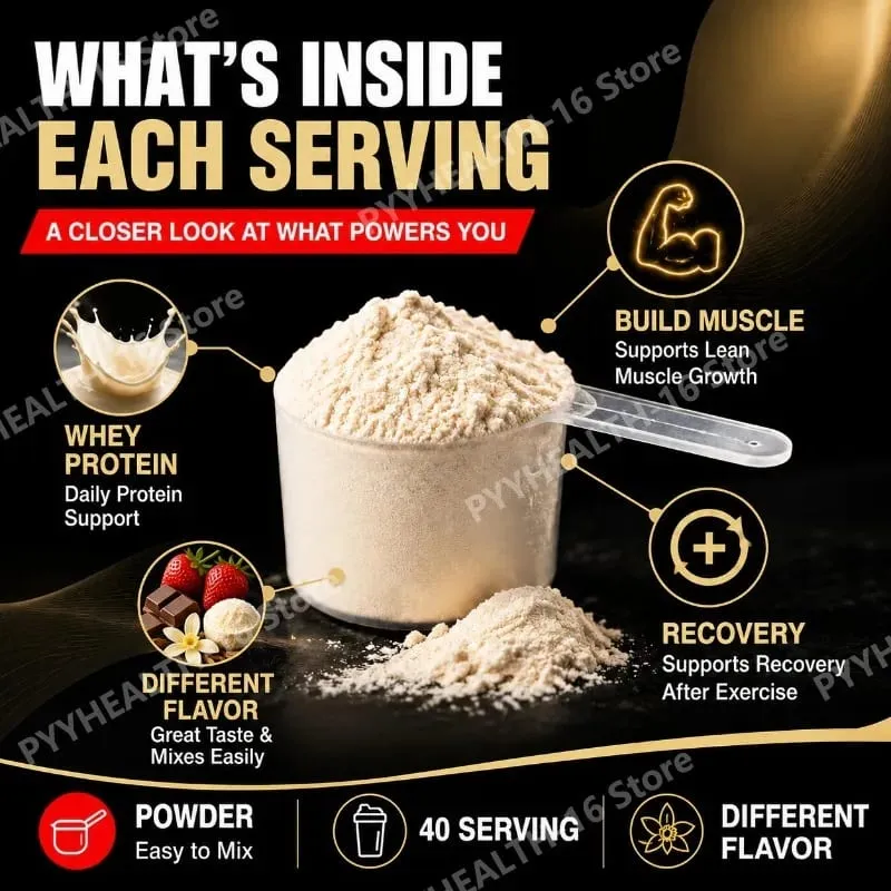 Whey Protein Powder Múltiplos Sabores Suporte Muscular Magro e Nutrição Pós-Treino Easy Mix Protein 40 Porções 1kg / 35,2 Oz