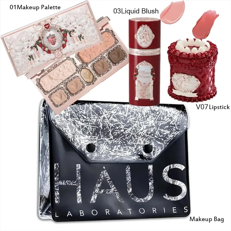 Flor sabe conjunto de maquiagem caixa completa cisne urso jardim coleção em relevo blush brilho batom kit fundação tudo em kit de maquiagem