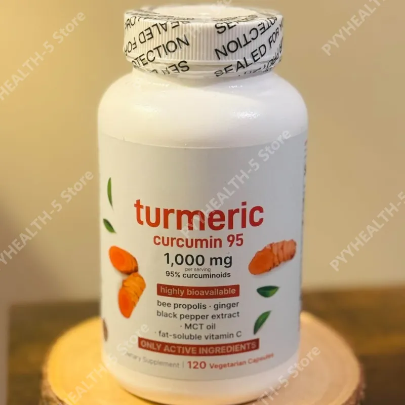Suplemento de curcumina de cúrcuma 1 000 mg – 95% de curcuminóides com pimenta preta e gengibre – apoia a saúde das articulações e antioxidante 120 cápsulas — image 3
