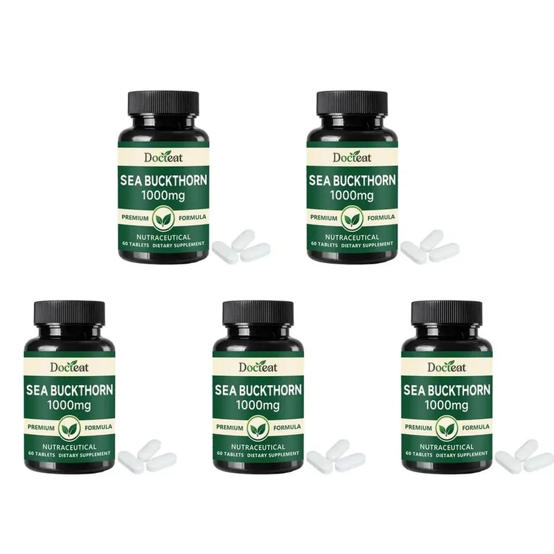 Docteat Sea Buckthorn 1000mg Comprimidos Diariamente Função Imune Suporte Nutrição Antioxidante Vitamina C Zinco Vitamina D3 60 Comprimidos