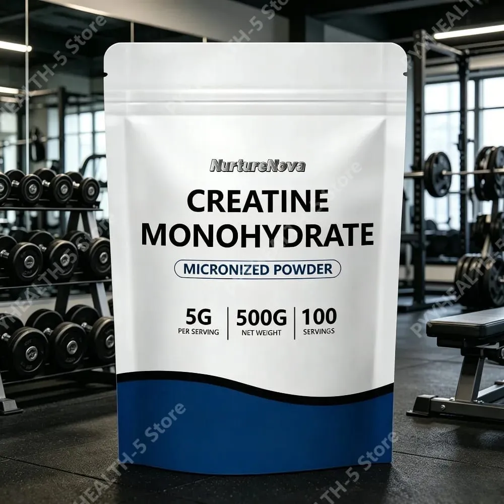 Creatina monohidratada em pó micronizada 5g por porção 100 CT 500g de peso líquido para nutrição esportiva suporte para treinamento físico
