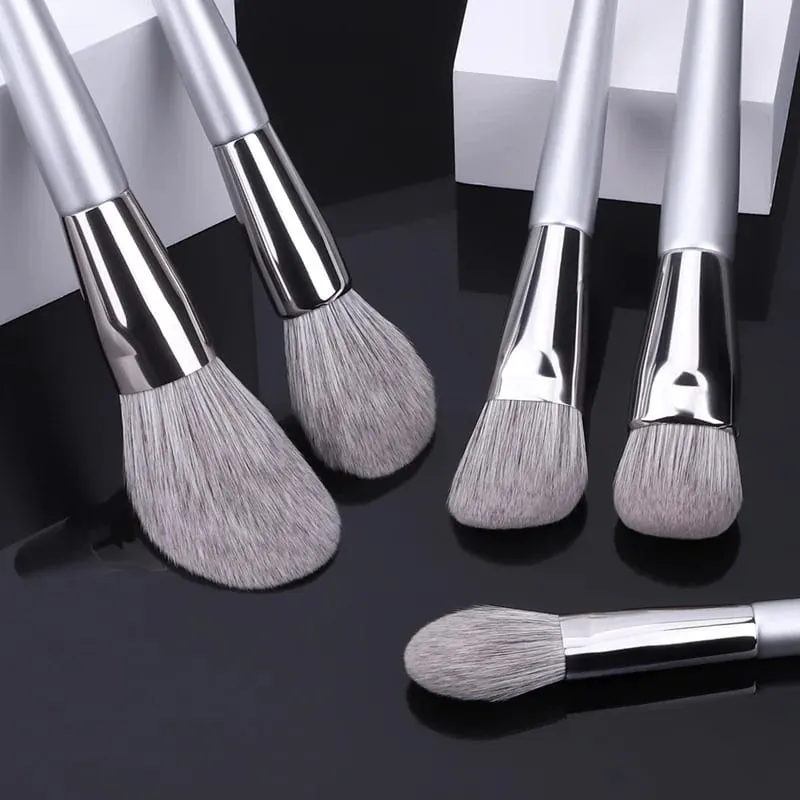 12pçs kit de pincéis de maquiagem profissional, cabelo de cabra natural, base em pó, contorno, sobrancelha, sombra, lábios, ferramentas de maquiagem — image 2