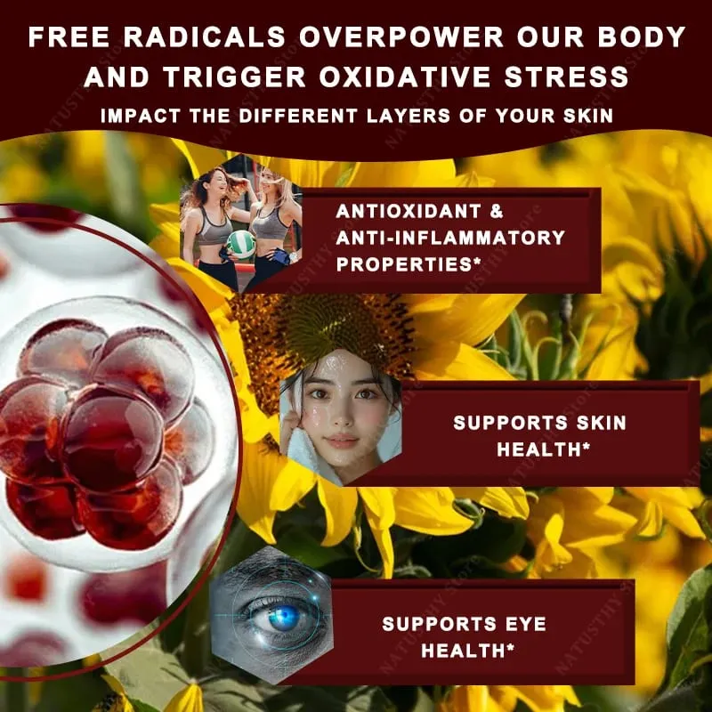 Haematococcus Pluvialis Astaxanthin Capsule - Liposomal Astaxanthin 24mg - Natural Antioxidant Skin & Eye Health & Immune Health