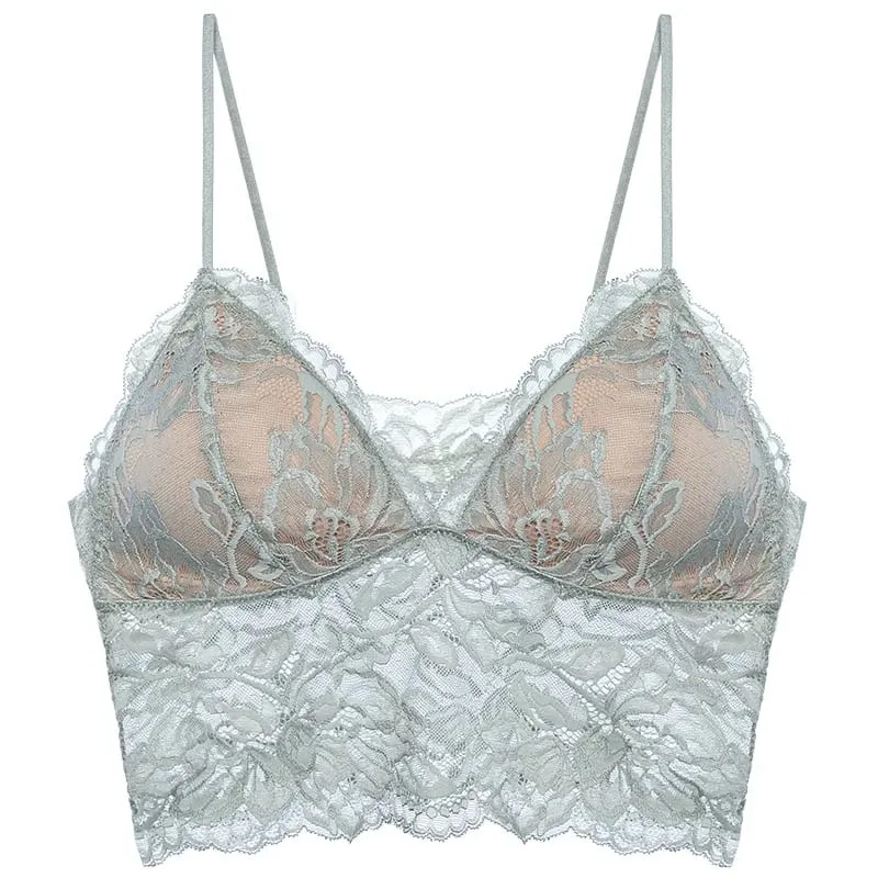Bralette francês sem costas, renda pura, sem fio, halter, sem armação, anti-mamilo, conjunto confortável e tushy, ca moyisu, sutiã sexy
