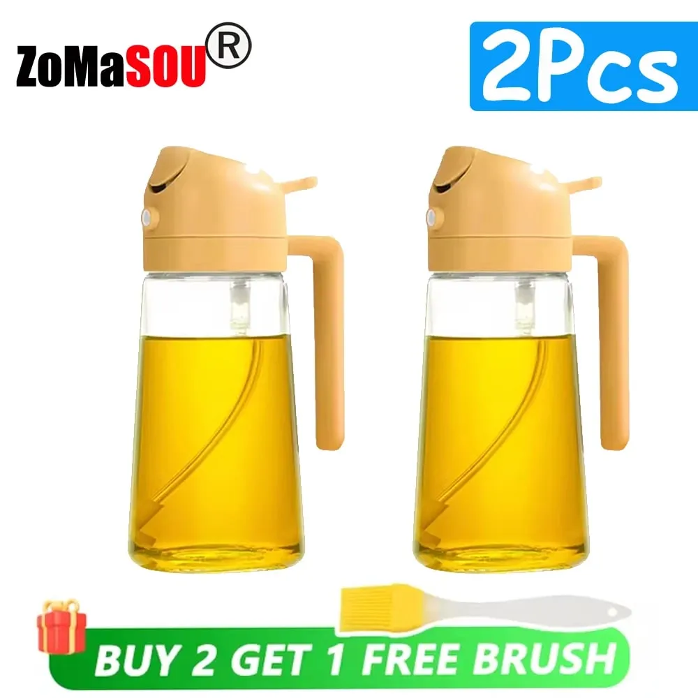 1-4pc 2-em-1 pulverizador pourer óleo garrafa vazia recipiente de óleo de plástico dispensador vaporizador cozinha churrasco acampamento utensílios de cozinha
