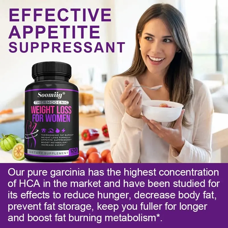 Suplementos para perda de peso Supressor de apetite Suporte ao metabolismo noturno ajuda a reduzir o acúmulo de gordura 120 cápsulas — image 5