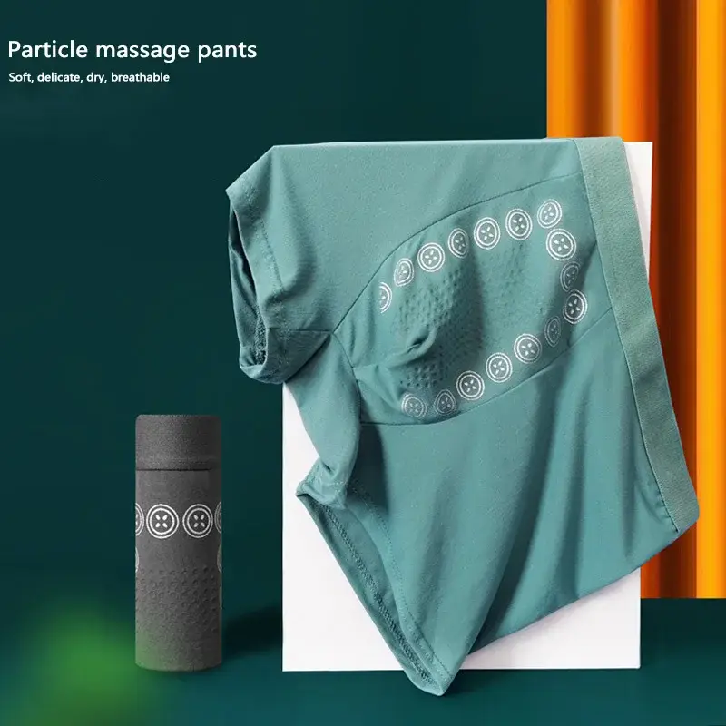 Calças de massagem boxer masculinas outono inverno confortáveis ​​respiráveis ​​energéticas com cintura média ângulo plano calças de quatro cantos