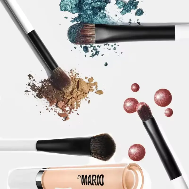 Mario Brush Set and 4-in-1 Glow Blush Blush Filter Flush Eye Check Blush Palette Matte Shimmer Long Lasting Women Daily Cosmetic