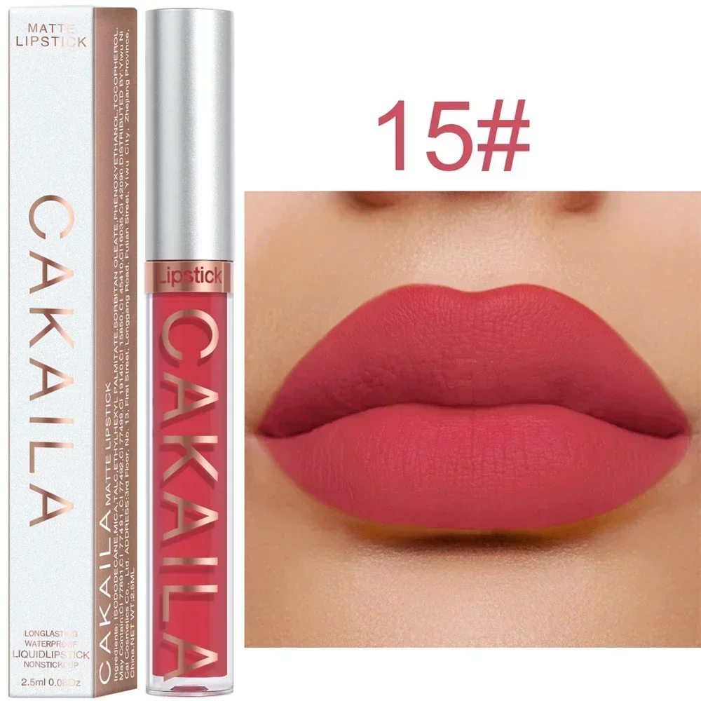 Matte Velvet Lip Glaze Tahan Lama Gincu Cecair Licin Sutera Tidak Mudah Luntur Lip Gloss Makeup Seksi Untuk Wanita Tint Bibir
