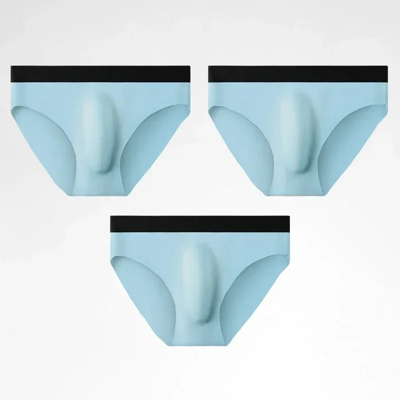 Cuecas com textura de seda gelada 3PC, super frescas na pele no verão, aproveite o toque sedoso