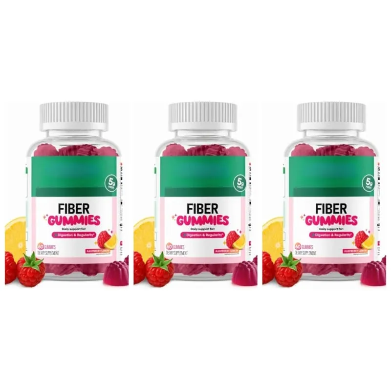 Fiber Gummies for Digestive Health and Regularity - Raspberry Lemon Flavor Natural Chicory Root Prebiotic Fiber - Daily Gummy — image 9