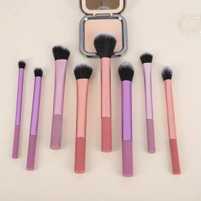 Kit de pincéis de maquiagem, 8 peças, cabelo sintético macio, pincéis de base, blush, sombra, ferramentas de maquiagem cosmética, pincel de base