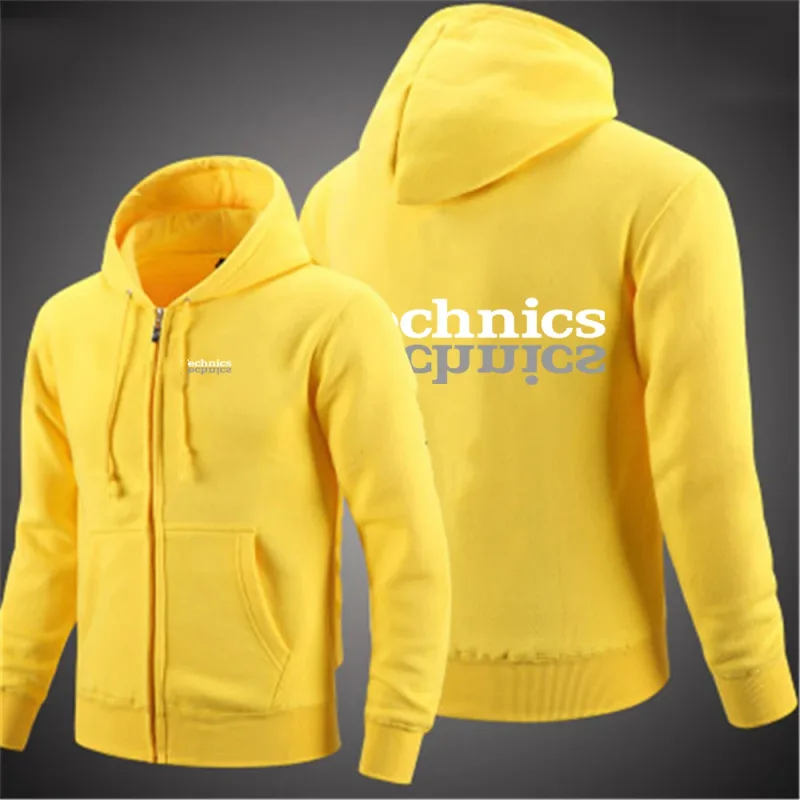 2025 High Street Solid Color Coat Spring And Autumn Man's Leisure Versatile Hoodies Technics DJ 1200 Logo Print Fashion Jacket