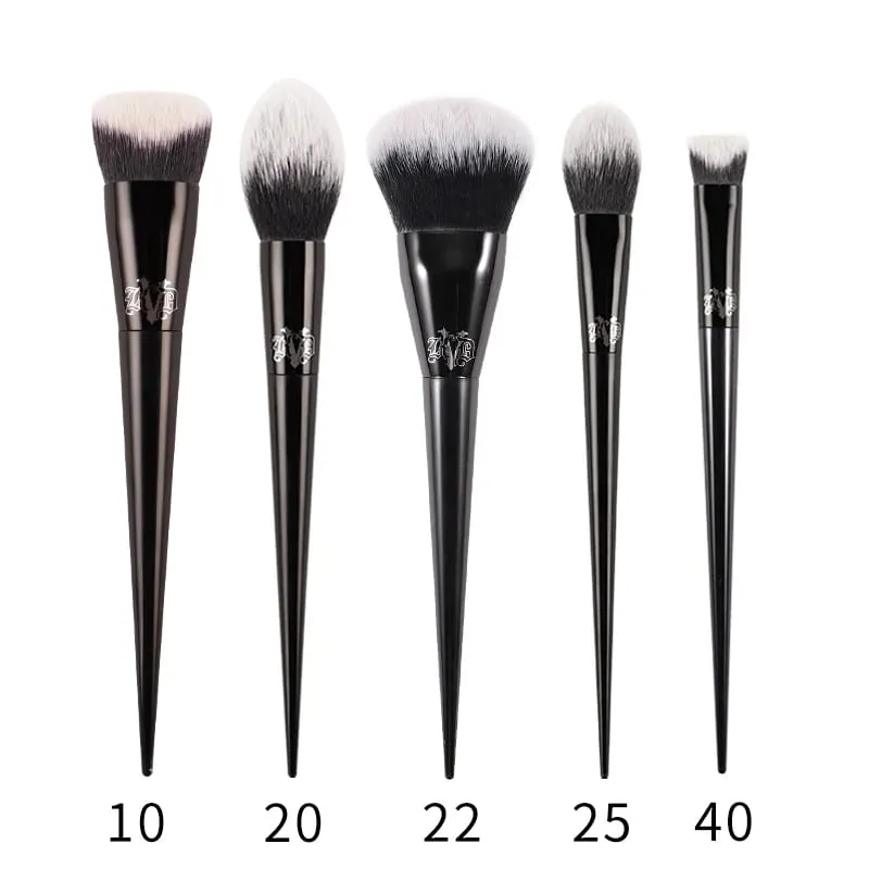 Kat Von D Conjunto de pincéis de maquiagem e kit para base, blush, destaque, corretivo, escultura em pó, sombra, pincel de maquiagem de marca KVD