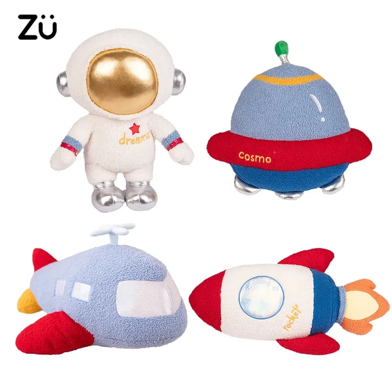 Zu espaço tema festa decoração de casa bonito astronautas ufo foguete e avião brinquedos de pelúcia meninos tenda quarto almofadas