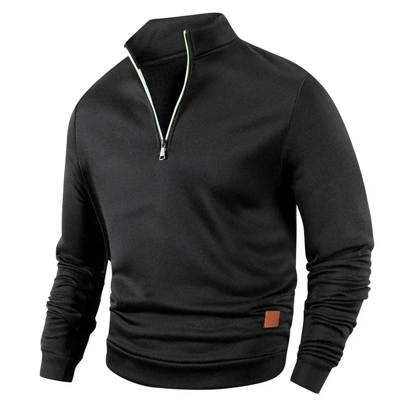 Animal jogo masculino meio zíper sweatshirts manga longa sólido pulôver gola alta streetwear jaqueta quente casacos esportivos outerwear