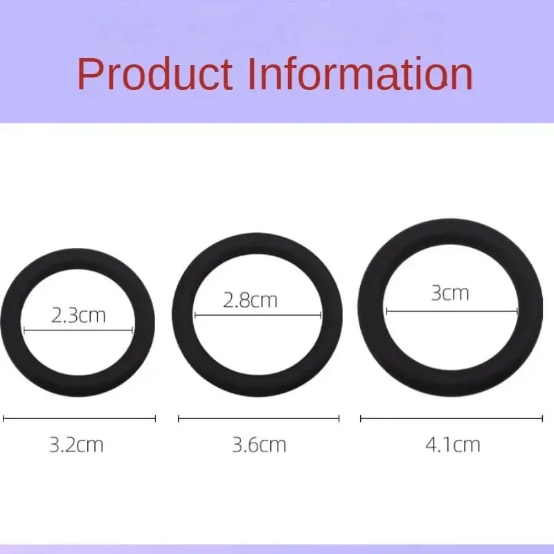 3 pçs/set galo anéis de silicone pênis anel masculino atraso ejaculação pênis ereção duradoura escroto testículos contenção brinquedos sexuais para homem