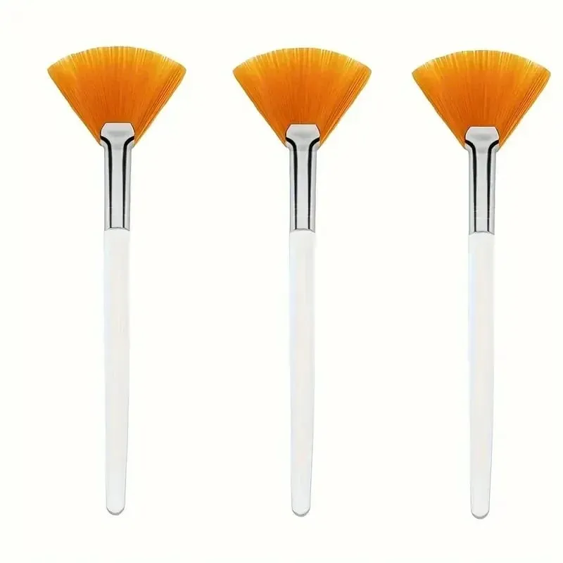 3/6/12 pçs pincéis faciais práticos forma de leque escova cabeça plana aplicador de máscara facial macio portátil escovas ferramentas cosméticas