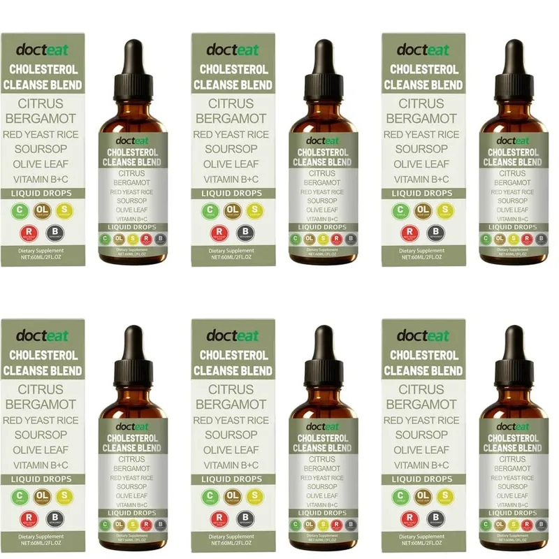 Docteat Cholesterol Cleanse Blend Gotas Líquidas Citrus Bergamota Suporta Equilíbrio Metabólico com Vitamina C e B2 Conta-gotas 60 ML