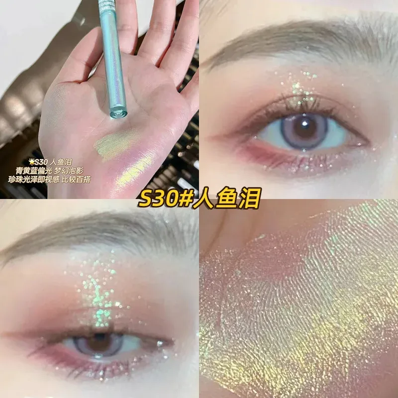 Glitter Chameleon Eye Makeup Multichrome Shimmer Eyeshadow Duochrome Stick Shine Chrome Highlighter Pen Party Luminous Cosmetics