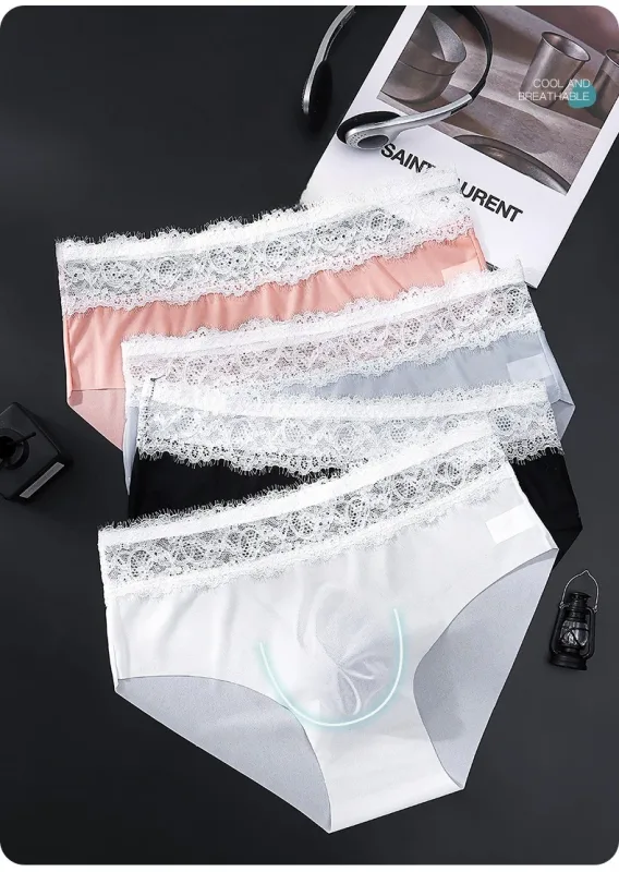 Pantalon Triangle en soie glacée pour hommes, sous-vêtements fins et respirants sans trace, taille basse, doux, sans couture, confortables