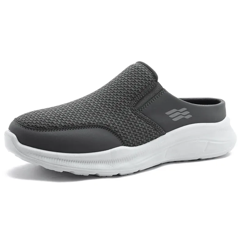 Pull-on Dual Wear Grade Respirável Malha Caminhada Mules Integrado Elástico Lateral Gore Painel Costela Segmentado Calçado Branco Completo