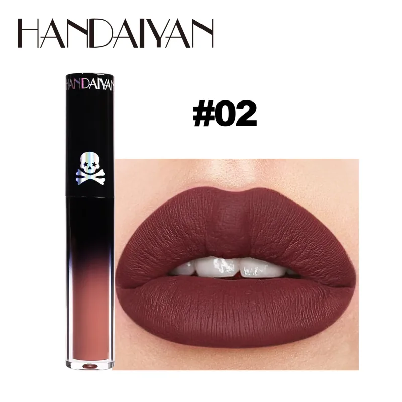 Batom fosco vampiro preto roxo à prova d'água, brilho labial de longa duração, halloween, natal, hidratante, maquiagem labial pigmentada — image 8