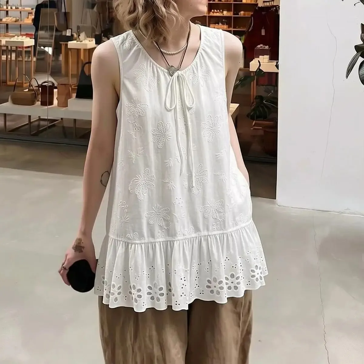 Solto sem mangas estilo preguiçoso sólido simplicidade colete topo verão novo fino all-match casual t camisas moda coreano roupas femininas