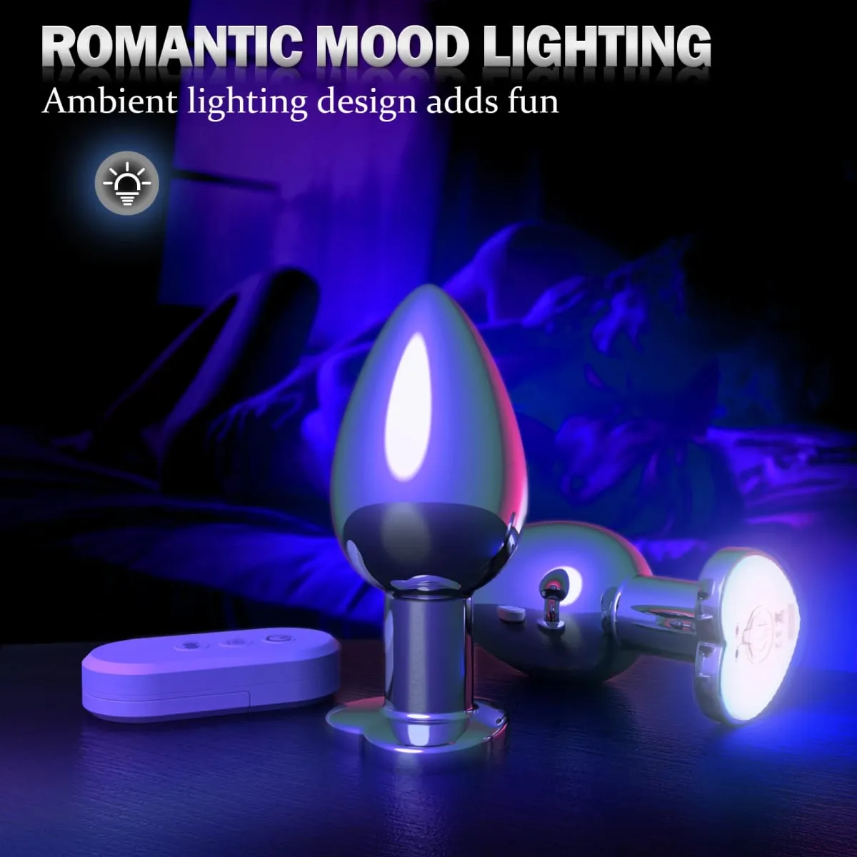 Plugue anal vibratório brilhante, luz rgb, controle por aplicativo, vibrador anal, metal brilhante, plug anal, bluetooth, vibração, brinquedos sexuais adultos