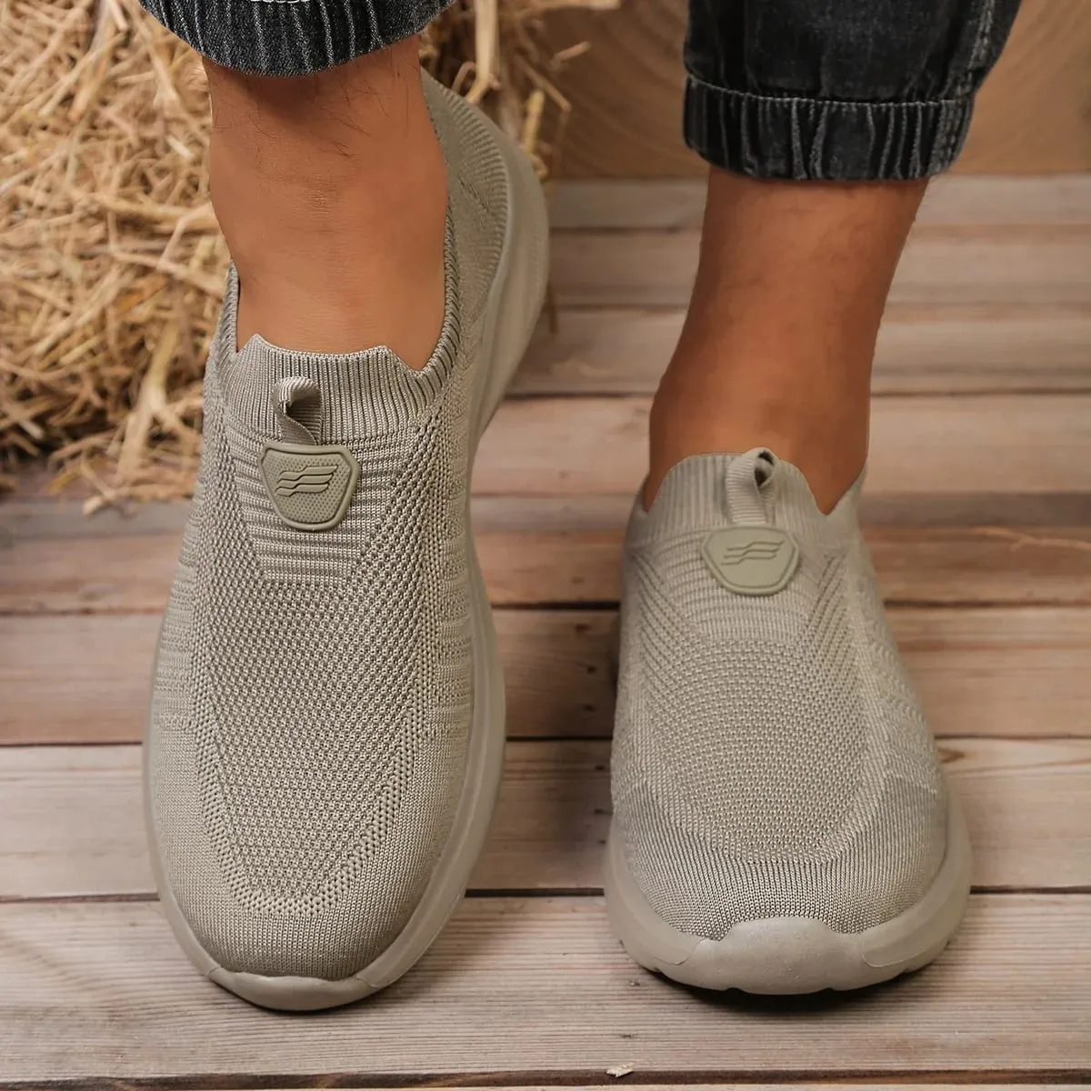 Sapatos masculinos cor sólida eva sapato casual leve confortável sola única calçado não cansativo para uso diário