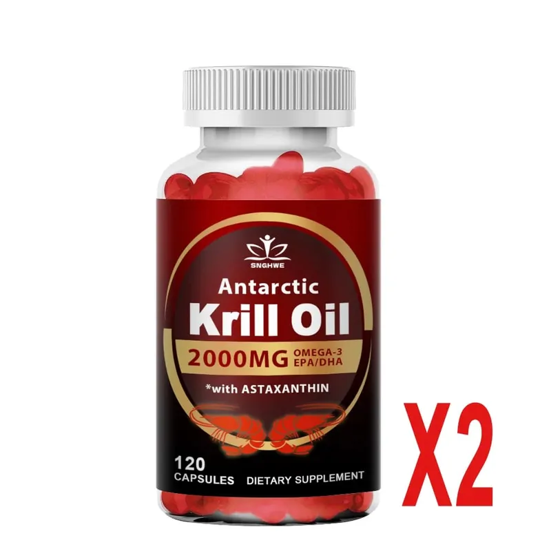 南極磷蝦油 - 每份 2000 毫克 - 含 Omega-3、EPA、DHA 和蝦紅素 - 支持健康關節、大腦、心臟和血壓