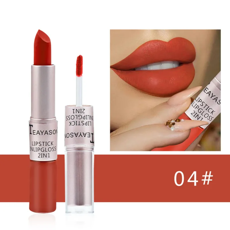 Matte Liquid Lipstick Waterproof Non Transfer Long Wear Pink Lip Gloss Tint Moisturizing Makeup for Women Ladies — image 9