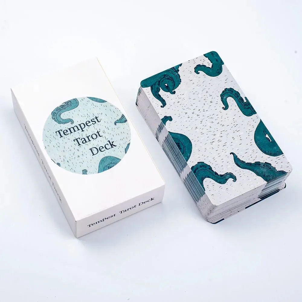 Baralho de tarô Tempest com tema oceano, conjunto de 78 cartas de adivinhação, 10,4 * 6,1 cm, lindamente projetado para jogos de tabuleiro e leitura de tarô