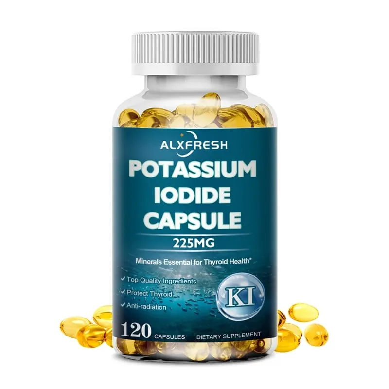 Potassium Iodide Capsules 225 mg - Pure Potassium Iodide Tablets for Radiation Exposure for Kids & Adults
