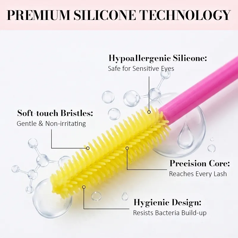 Silicone Eyelash Brush Mascara Wands Applicator Eyebrow Comb Rod Spoolies Eyelashes Brushes Lash Extension Supplies Makeup Tools