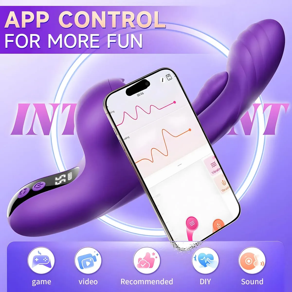 App Control Rabbit 3 IN 1 Tapping Flapping Vagina Vibrator for Women Wiggle Tongue G-Spot Masturbator Adult Sex Toys for Women